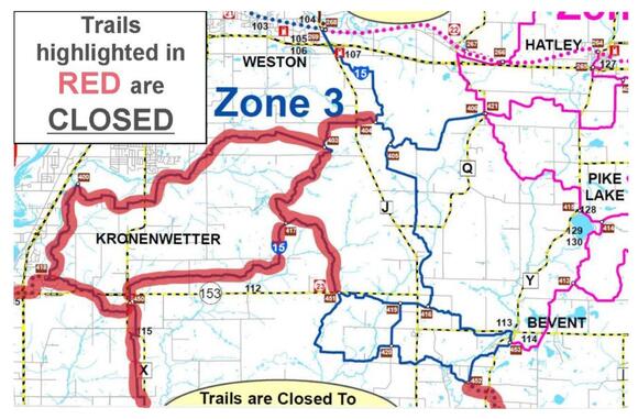 Marathon County Snowmobile Trail Map Some Marathon County Snowmobile Trails To Close - Newsbreak