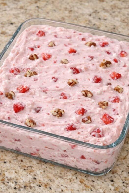 Four Ingredients Become This Frozen Strawberry Fluff - NewsBreak