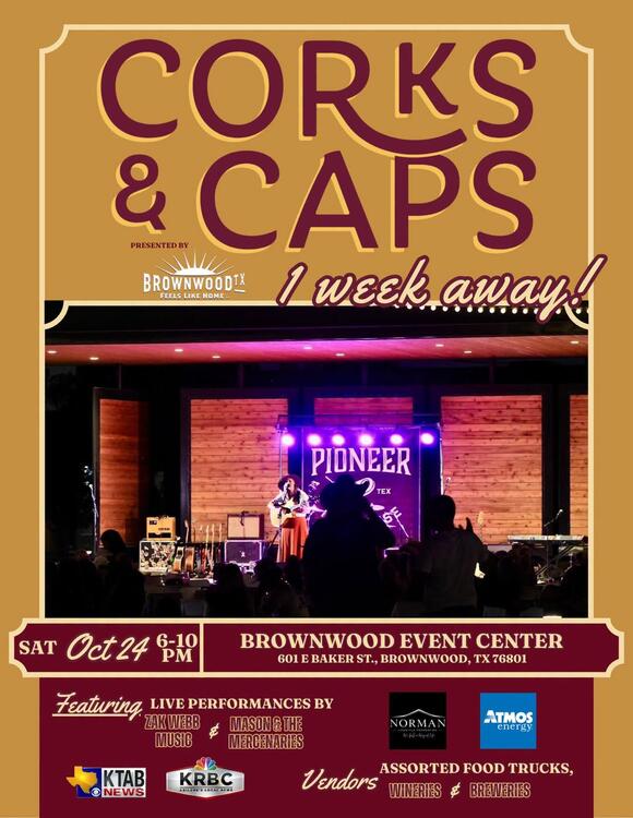 Corks & Caps festival set for Oct. 24 in Brownwood - NewsBreak
