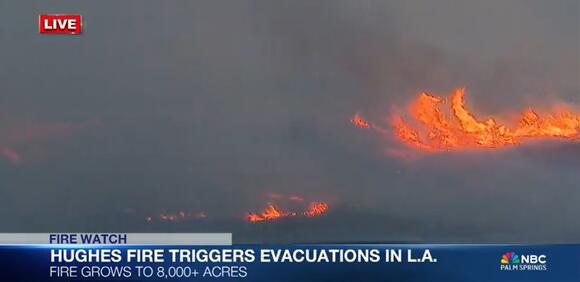 Hughes Fire in Northern Los Angeles County Prompts Evacuations Amid ...