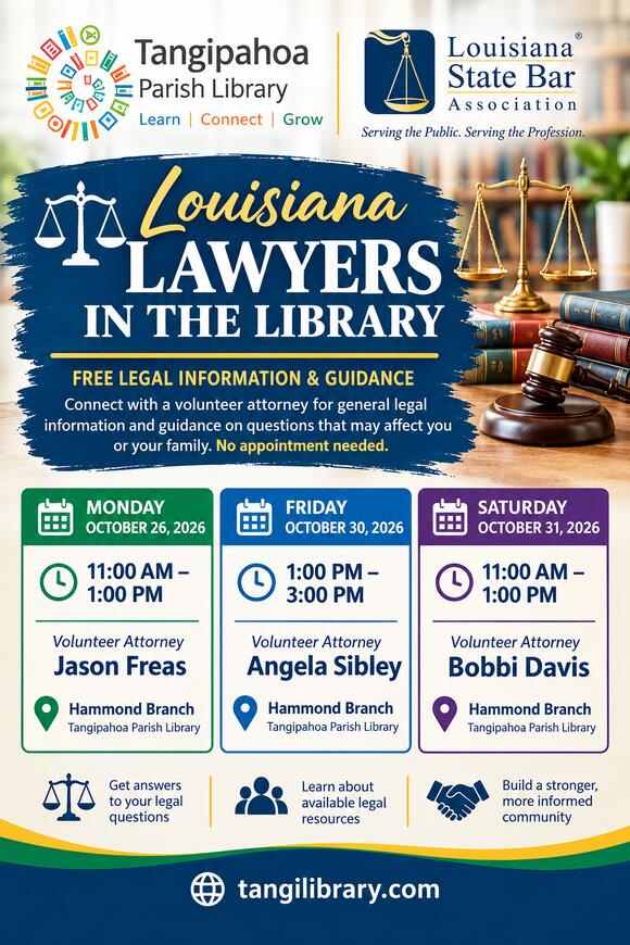 📢 Free volunteer attorney session at Hammond Library Oct 26 - NewsBreak