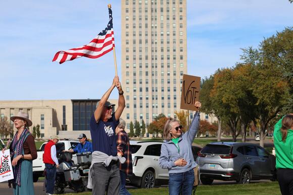 No Kings rallies in North Dakota emphasize early voting - NewsBreak