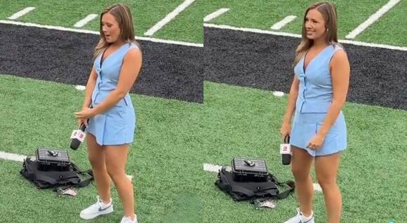ESPN College Football Reporter Taylor Davis “Almost Forgot Where She Was” During Wild Moment On The Field That Was Caught On Camera [VIDEO] - NewsBreak