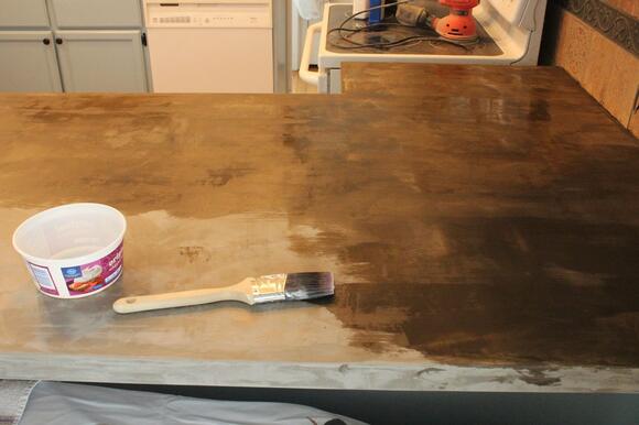 Instead of Replacing Her Laminate Countertops, She Covered the Existing ...