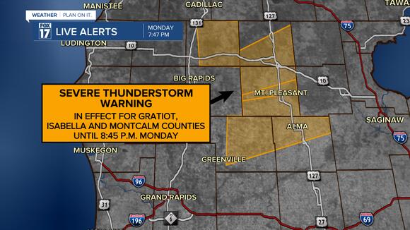 Severe Thunderstorm Warnings posted in West Michigan this evening ...