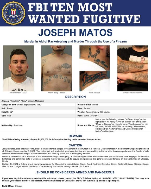 Man with 'most wanted' tattooed on stomach added to 'Top 10 Most Wanted ...