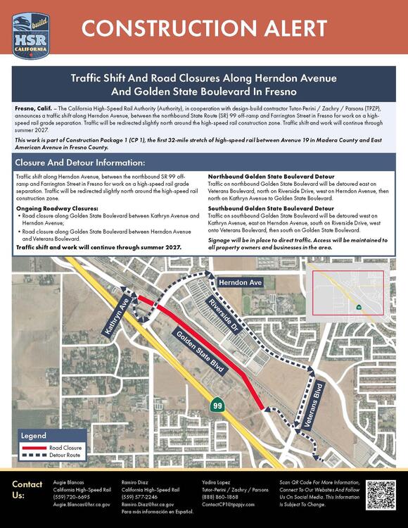 Traffic shift on Herndon Ave through summer 2027 - NewsBreak