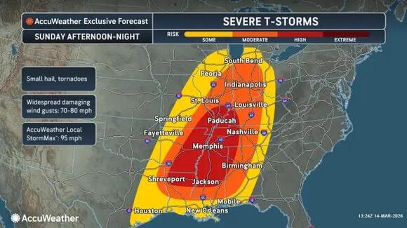 Severe weather to erupt over a dozen states in the central, eastern US ...