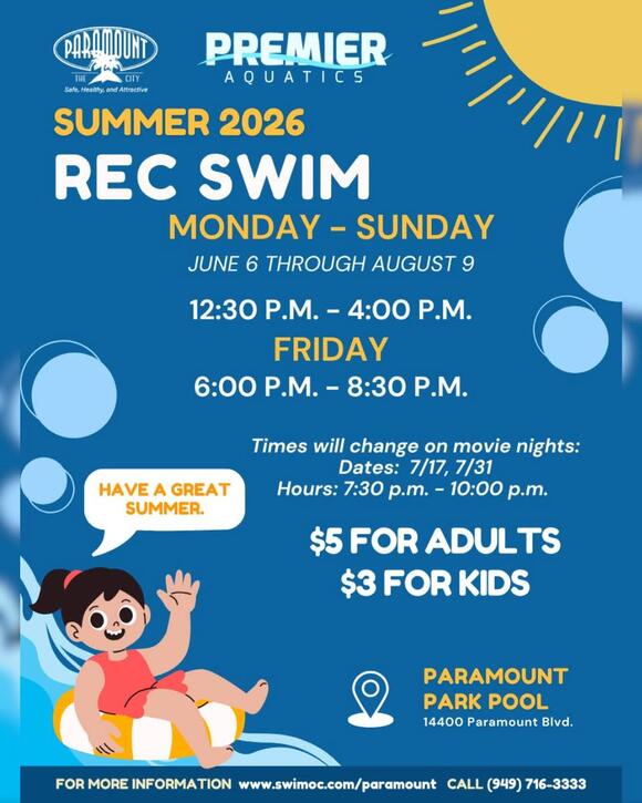 Recreation Swim Returns to Paramount Park Pool - NewsBreak