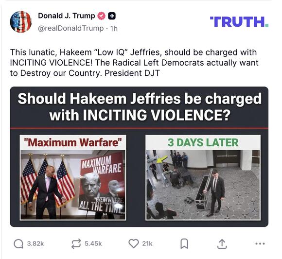 Trump Posts AI Photo of ‘Sleepy Joe’ Biden Conked Out at Desk With Dem ...