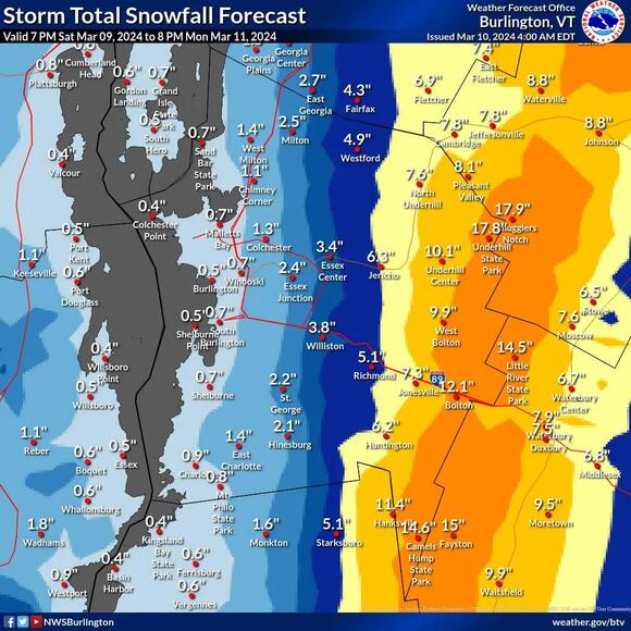 Heavy snow knocks out power in Vermont as another storm approaches