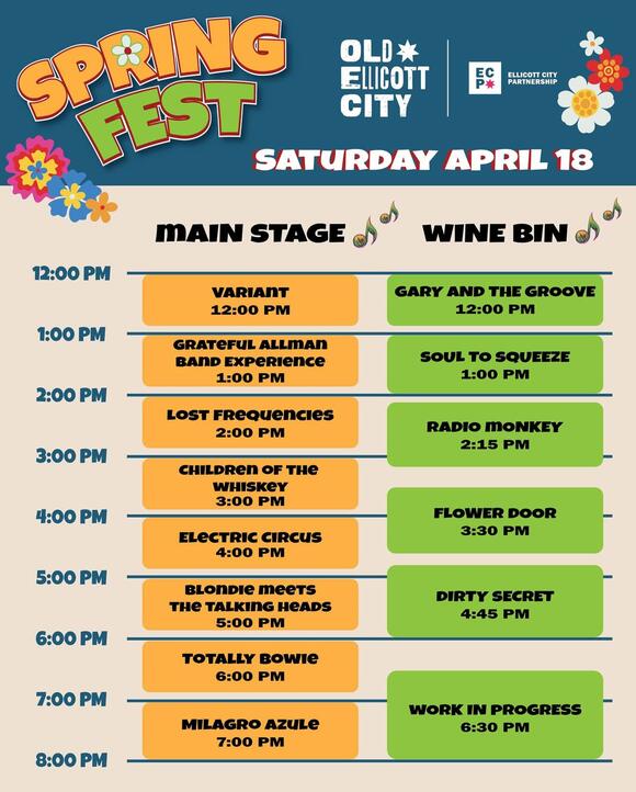 SpringFest 2026 lineup set for April 18 in Ellicott City - NewsBreak