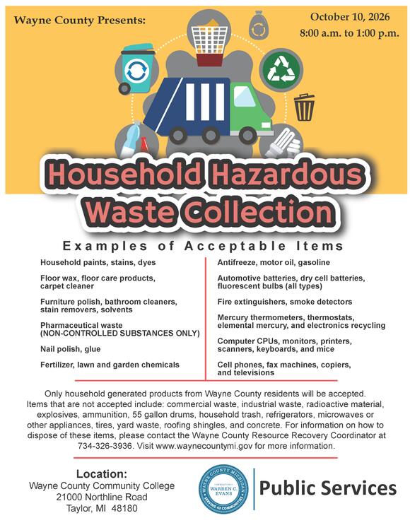 ⚠️ Wayne County hazardous waste & electronics drop-off Oct 10 - NewsBreak