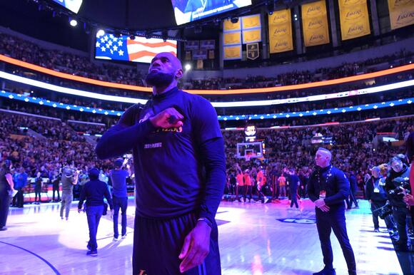 LeBron Has Been Doing The Same Thing During The National Anthem For A While