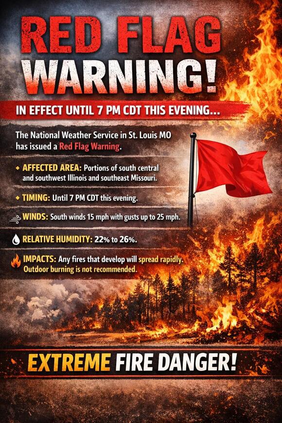 Red Flag Warning in Effect Until 7 PM - NewsBreak