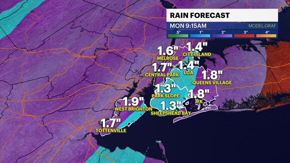 Storm Watch: Heavy rain, strong winds Sunday to impact New York City