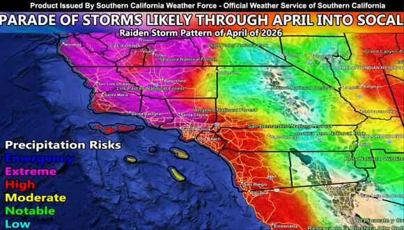 Rounds of Storms Will Hit Southern California Through The Rest of April ...