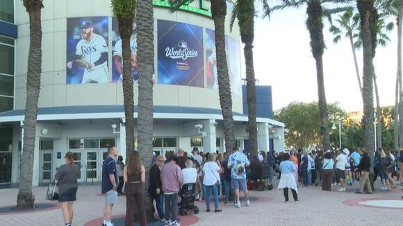 Fans start lining up for World Series watch party at Tropicana Field