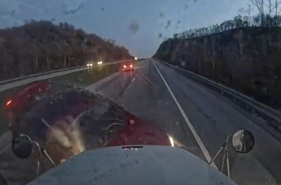 Car driver’s unsafe lane change leads to serious crash with commercial ...