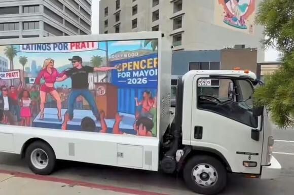 Hills star Spencer Pratt trolls LA mayor Karen Bass with truck stunt ...