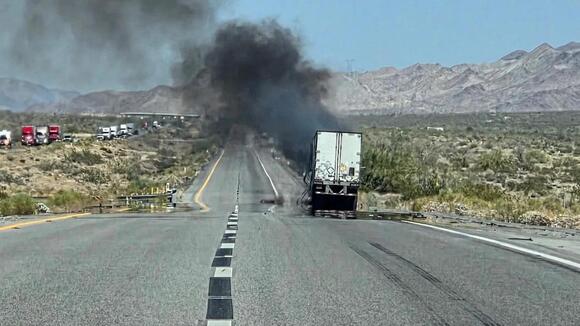 All lanes back open on I-10 after big rig fire in Chiriaco Summit ...