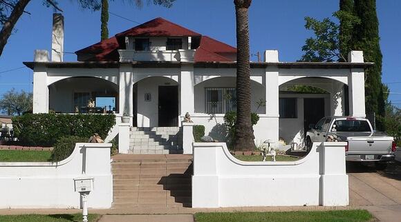 The historic George Dunbar House in Nogales, Arizona features American ...