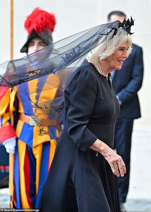 camilla wearing black dress Why did Queen Camilla wear black to the Vatican? Royal is following niche  'privilge du blanc' rule that dictates dressing for the Pope