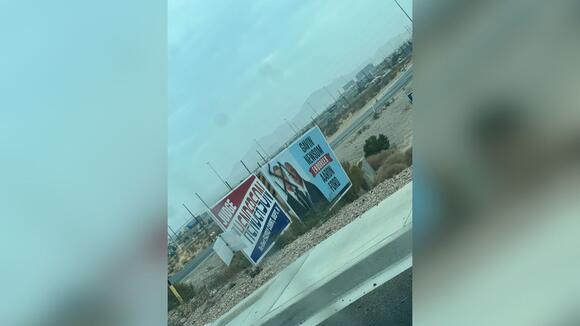 Repairs underway after hate symbol appears on political signs in Las ...