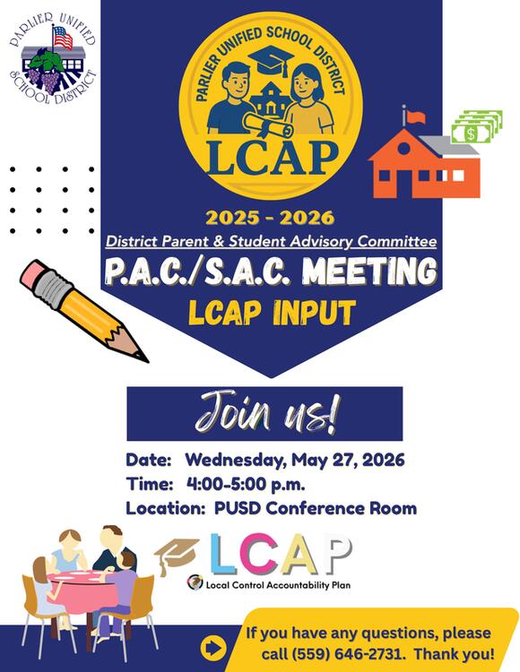 📢 Share Your Input on Parlier Schools’ LCAP – May 27 - NewsBreak