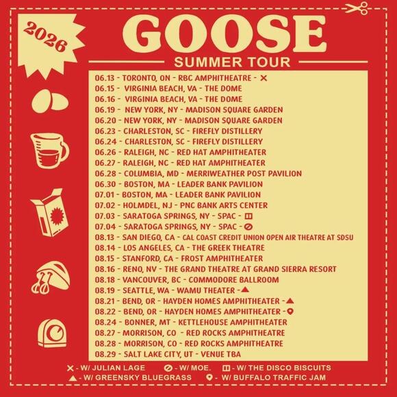Goose Announce Summer 2026 North American Tour Dates - NewsBreak