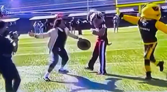 Cam Newton Throws Haymaker At Mascot Who Knocked His Hat Off As Playful Scene Turns Serious During Shocking Moment On 'First Take' [VIDEO] - NewsBreak