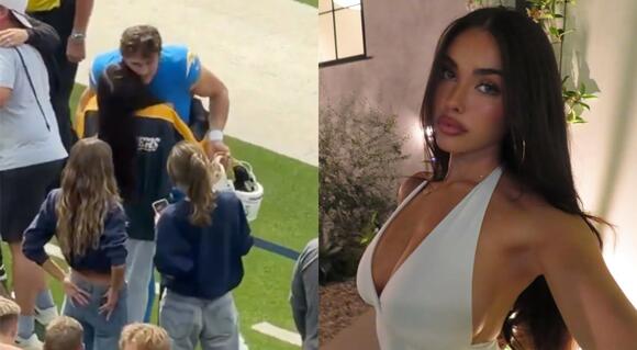 Justin Herbert Is Getting Roasted After New Photo Shows The Cringeworthy Thing He Did While Kissing Madison Beer On The Sideline - NewsBreak