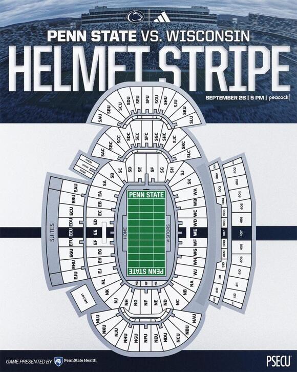 Penn State releases seating chart for this weekend’s Helmet Stripe Game ...
