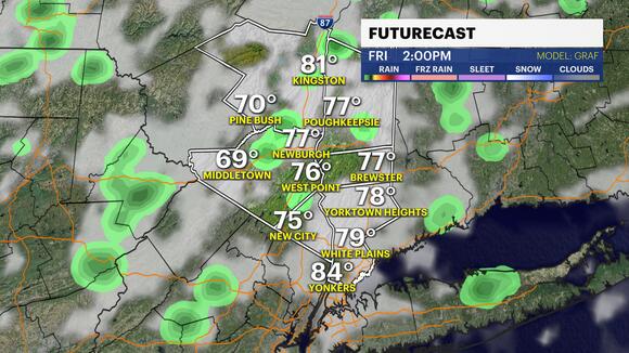 Warm with possible light showers today, Saturday looking nice while ...