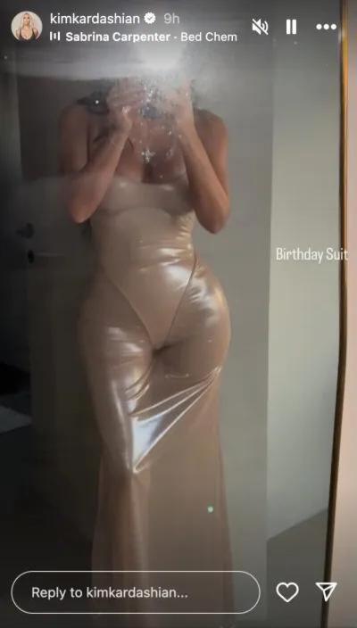 kim kardashian birthday suit dress Kim Kardashian | Birthday suit provided by Alexander McQueen & Givenchy