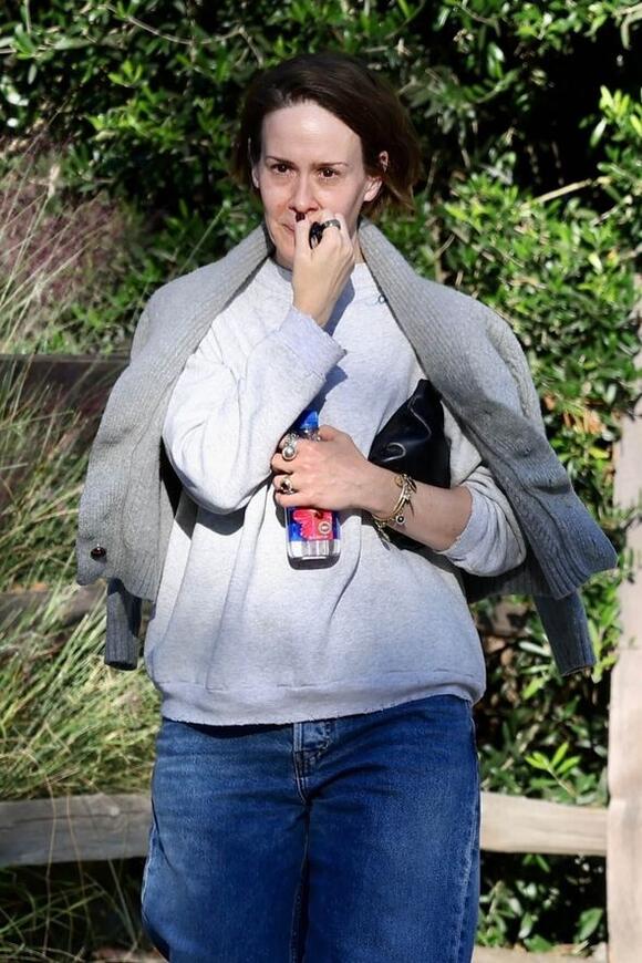 Somber Sarah Paulson joins friends and family at Diane Keaton's home after  shock death - NewsBreak