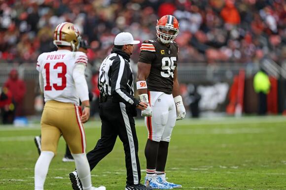 Myles Garrett's Wholesome Mic'd Up Interactions With George Kittle, Brock Purdy Go Viral After Browns-49ers Week 13 Clash - NewsBreak