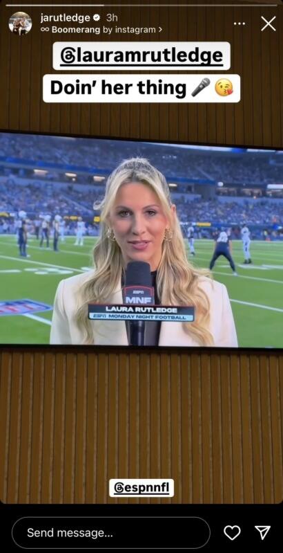 Laura Rutledge's Husband Sends Three-Word Message During 'Monday Night ...
