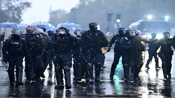 Violence flares in Paris after massive, largely peaceful protests across France