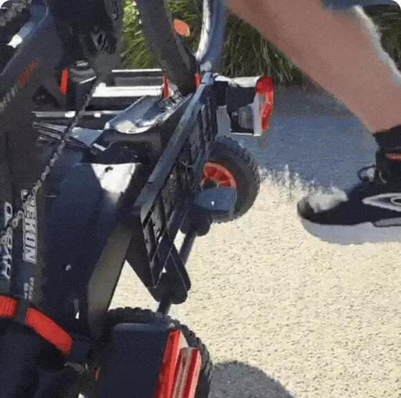 Clever wheeled ebike rack provides no-lift bike loading - NewsBreak