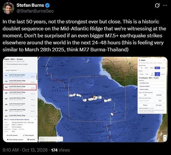 Historic earthquakes strike Atlantic as expert raises fears of seismic ...