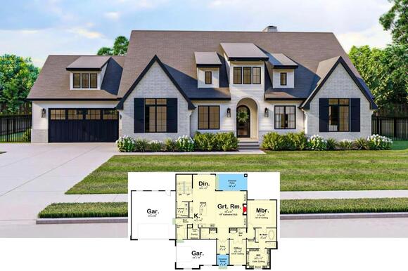 Meet The Rosalind 3-Bedroom Modern Cottage House Plan with Upstairs ...
