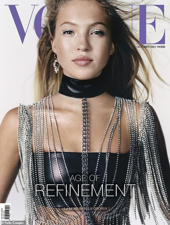 Lila Moss showcases her natural beauty and model physique as she graces ...