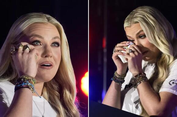 Gut-wrenching moment Erika Kirk introduced on stage by old recording of her  husband Charlie - NewsBreak