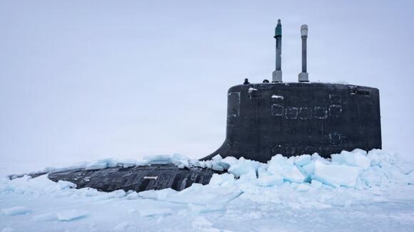U.S. Navy Submarine Conducts Vertical Arctic Ice Breakthrough to Kick ...
