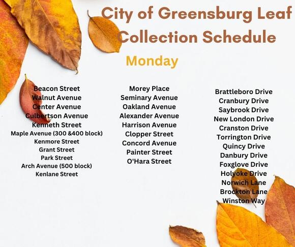 City of Greensburg leaf pickup starts Oct. 12 - NewsBreak