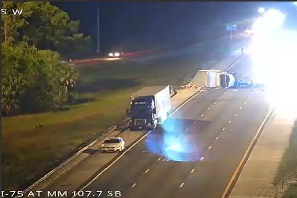 Three Naples men fatally hurt in I-75 crash Sunday; car hits overturned ...