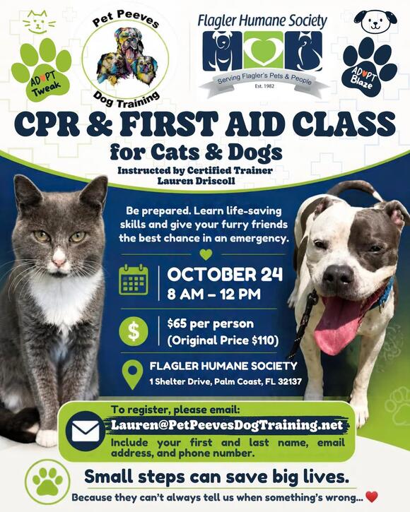 Pet CPR and First Aid Class at Shelter Oct. 24 - NewsBreak