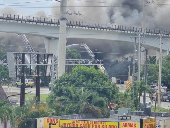 Fire breaks out at scrap metal facility near in Northwest Miami Dade ...