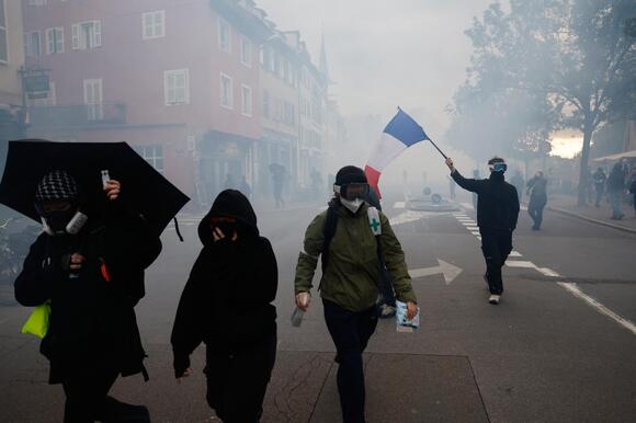 More than 400,000 protest across France, challenging Macron as Paris ...